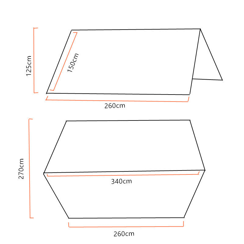 Ultralight Double Silicon Fabric Canopy 3.6m Rainproof Sunshade Tent - EDC Italia