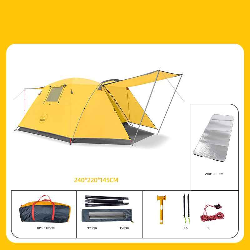 Four Person Outdoor Camping Space Folding And Thickening Tent Rain And Sun Proof Outdoor - EDC Italia
