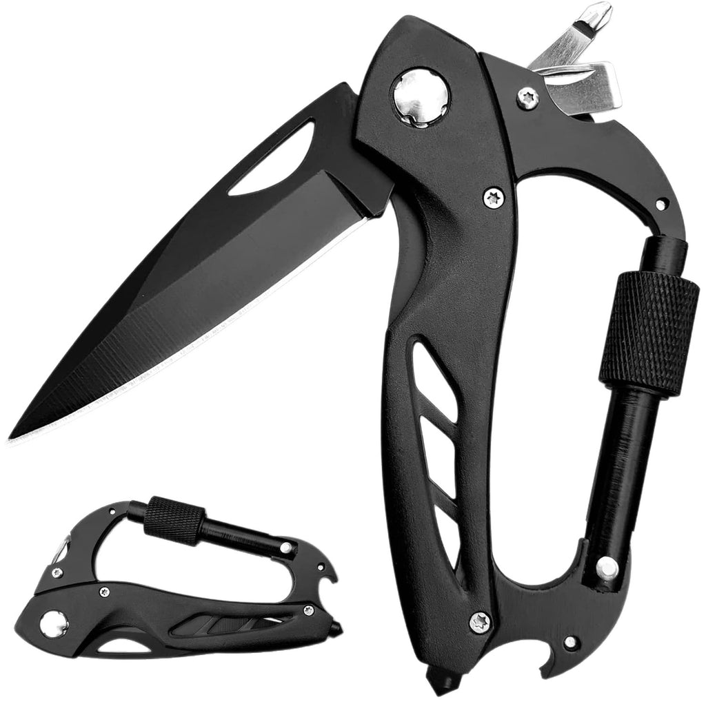 Multi-functional Carabiner Folding Knife Outdoor D-lock Hook Camping Tool Multi-purpose Hook