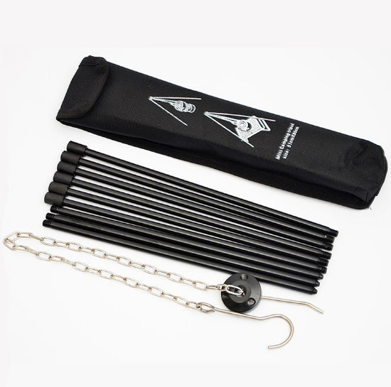 Compatible with Apple, Camping outdoor campfire tripod hanging pot picnic fire bracket aluminum alloy tripod camping supplies - EDC Italia