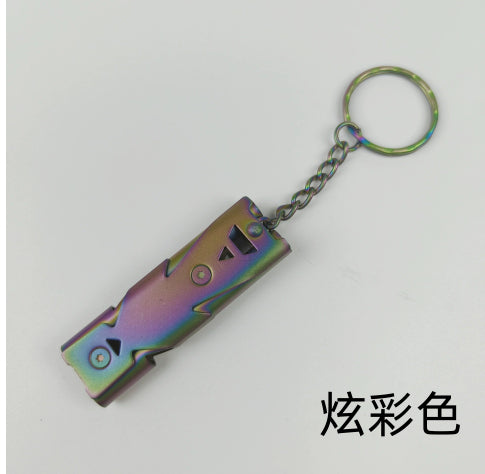 Stainless Steel Double Pipe Whistle High Decibel Process EDC Life Saving