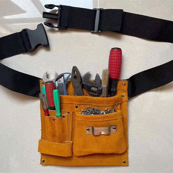 Cowhide Kit Electrician Pouch Extra Thick Cattle Leather Bag