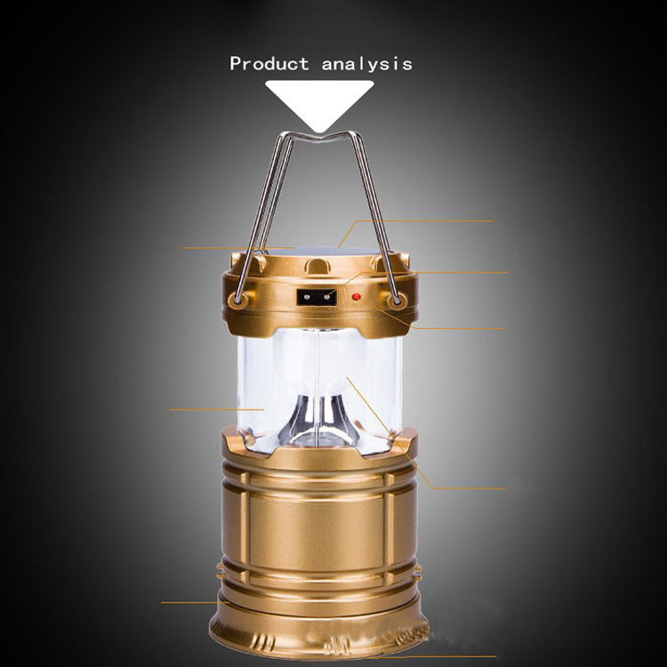 new solar charging type multifunctional telescopic camping lantern lantern outdoor camping tent lamp - EDC Italia