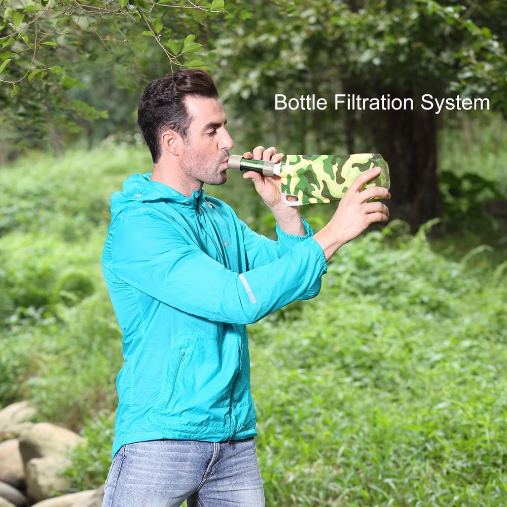 Soldier Outdoor Water Purification Straw Gravity Net Water Bag