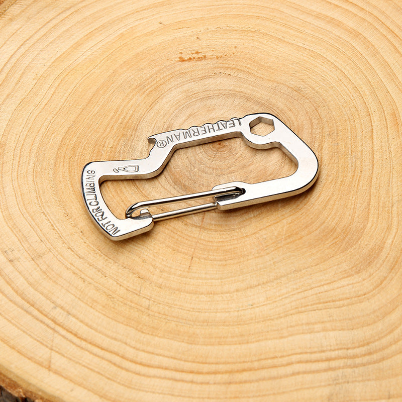 EDC Multifunctional D-shaped Buckle Stainless Steel Carabiner Bottle Opener
