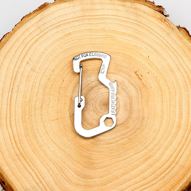 EDC Multifunctional D-shaped Buckle Stainless Steel Carabiner Bottle Opener