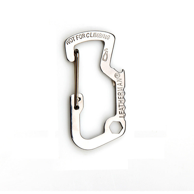 EDC Multifunctional D-shaped Buckle Stainless Steel Carabiner Bottle Opener
