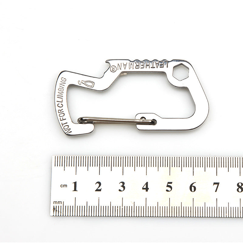 EDC Multifunctional D-shaped Buckle Stainless Steel Carabiner Bottle Opener