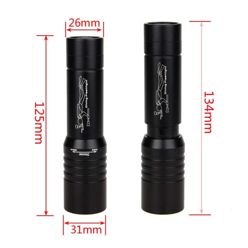 Rotating Zoom Flashlight Underwater Light