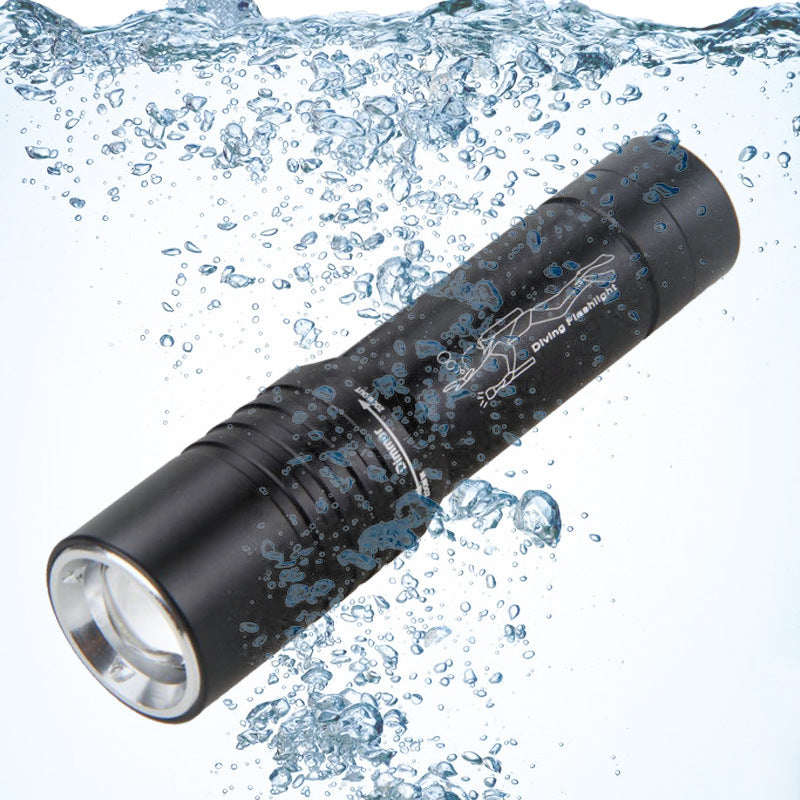 Rotating Zoom Flashlight Underwater Light