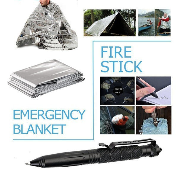 1 Set Of 13-Piece Outdoor Survival Treasure Box, Survival Tool Set, Multifunctional Field First Aid Box, Sos Emergency Supplies
