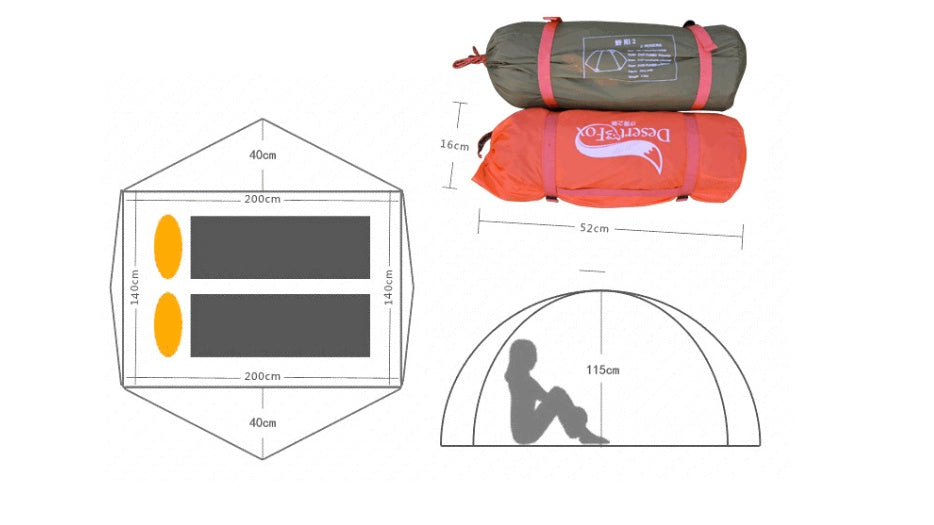 Outdoor camping double sun protection tent - EDC Italia