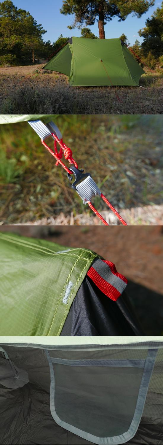Silicon coated double tip single tip poleless tent rainproof - EDC Italia
