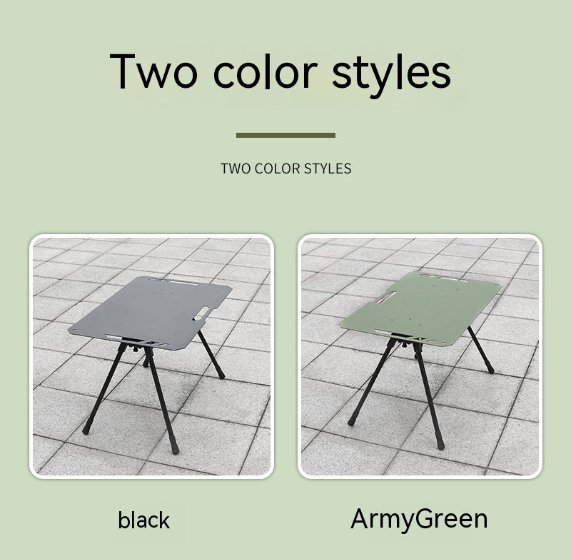 Outdoor Camping Blackened Aluminum Plate Folding Table - EDC Italia