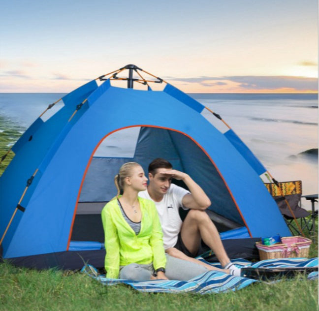 Double Camping Beach Tent Outdoor Thickened Sun Block Rain-proof One Window Automatic Tent - EDC Italia