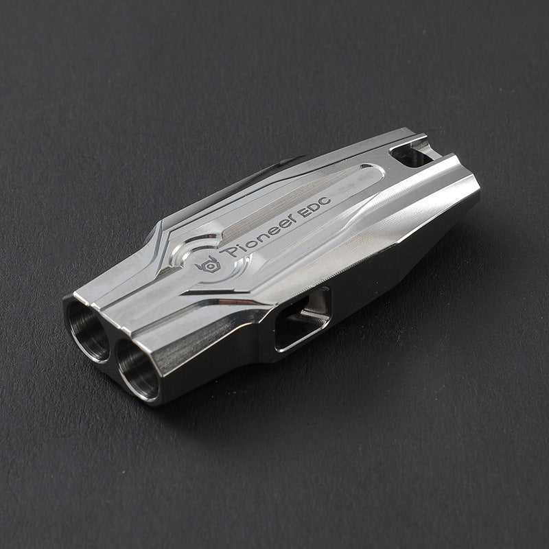 Double Tube Outdoor Survival Referee Training Supplies Metal Titanium Alloy Whistle