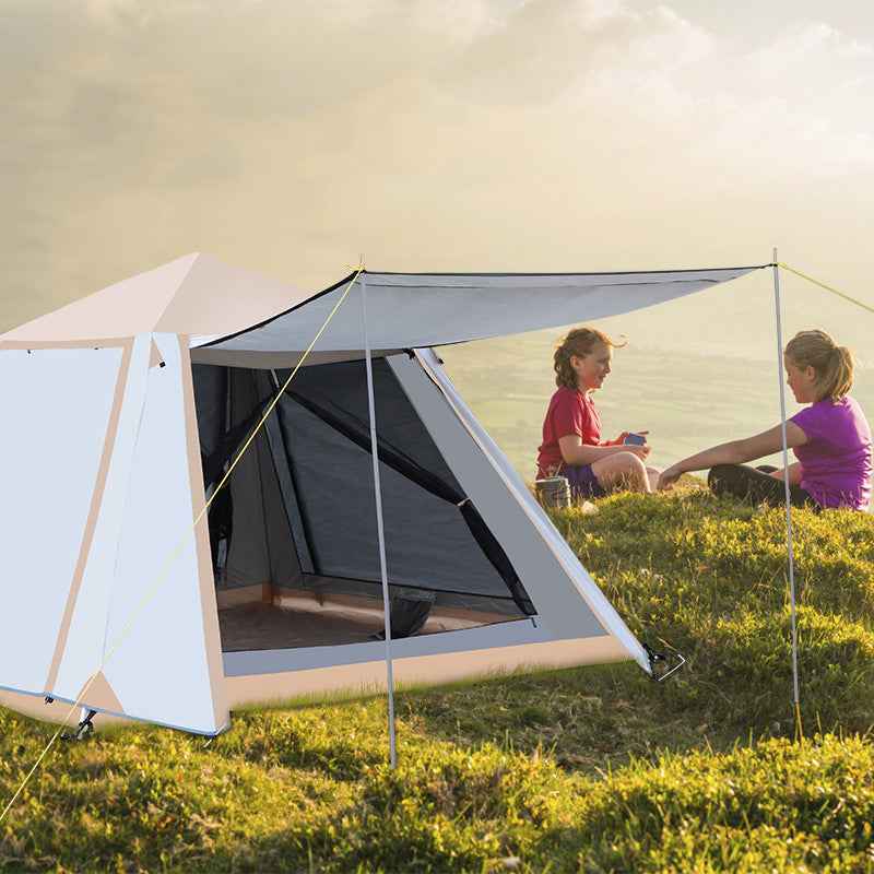 Fully Automatic Outdoor Quick-open Camping Camping Beach Sunscreen Thickening Rainstorm Double-layer Aluminum Pole Tent - EDC Italia