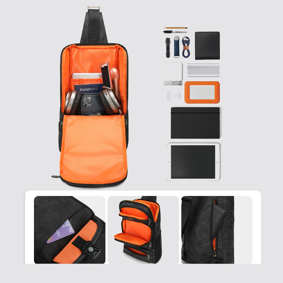 Tactical Waterproof Crossbody Bag Men's Shoulder