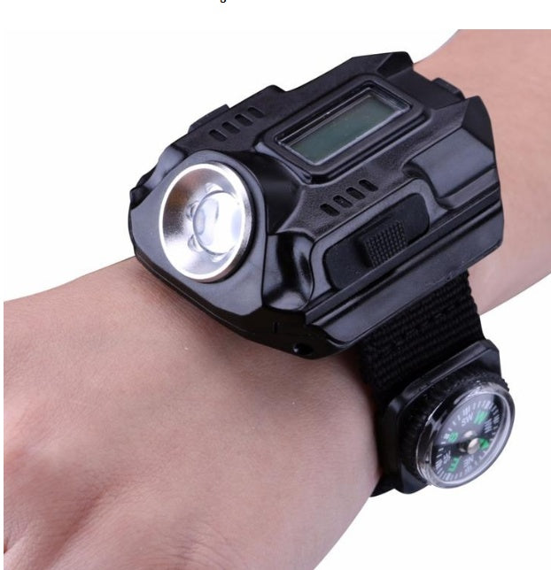 LED watch flashlight flashlight portable light USB charging 4 mode lig ...