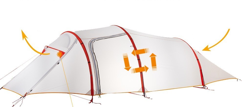 Static Nebula Layer  Light 3 Person Tunnel Tent Outdoor Mountaineering Camping - EDC Italia