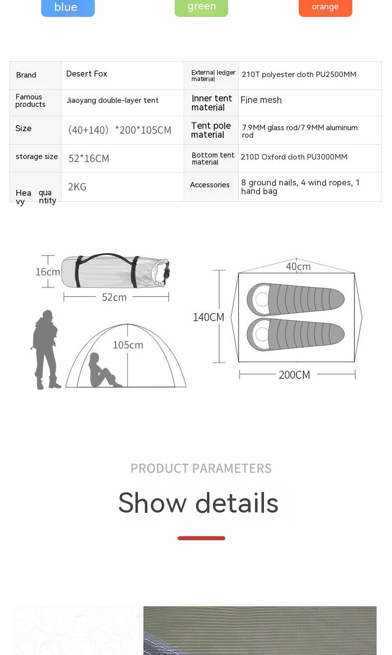 Outdoor Camping Double-layer Camping Tent - EDC Italia