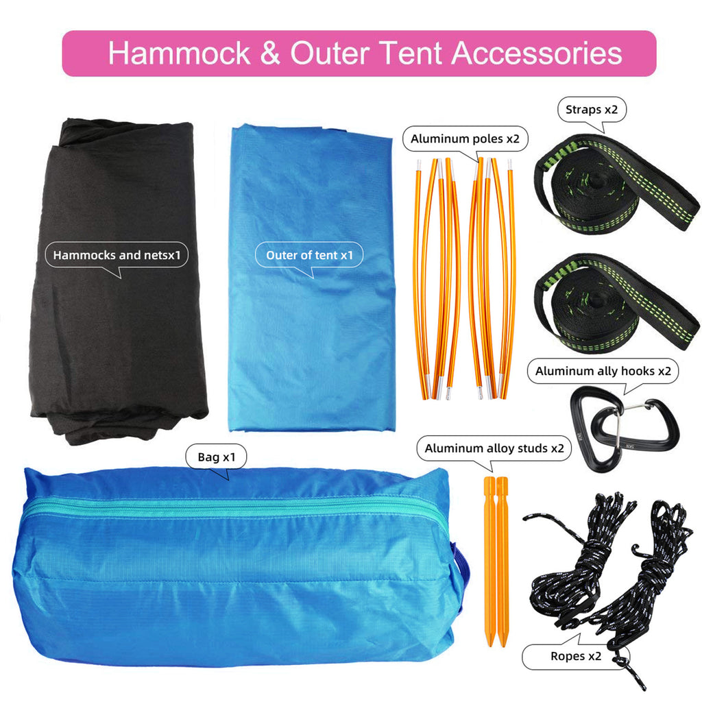 Outdoor Camping Hammock Rainproof And Waterproof Camping Tree Tent Integrated Suspension - EDC Italia