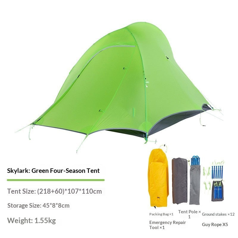 Camping Fishbone Outdoor Hiking Tent Rain- And Wind-resistant Lightweight Silicone-coated Trekking Tent For Cycling - EDC Italia