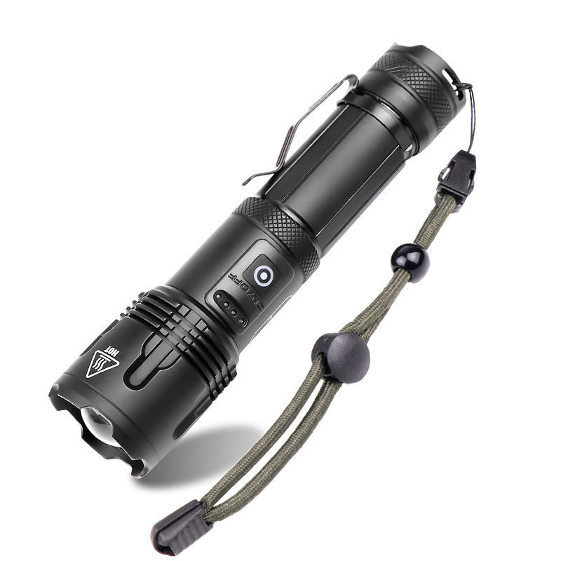 Strong Light Tactical Flashlight With Pen Clip Attack Head