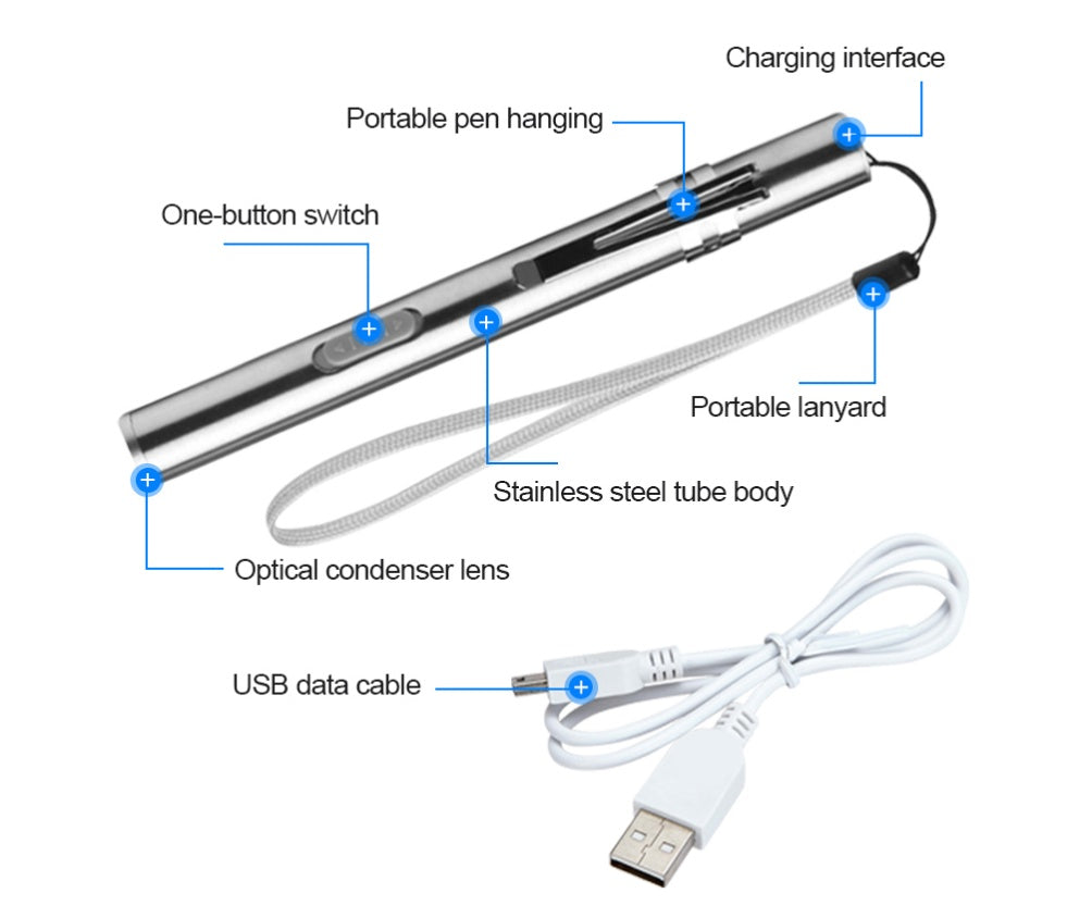 Led mini moon light flashlight USB charging interface portable long-range flashlight