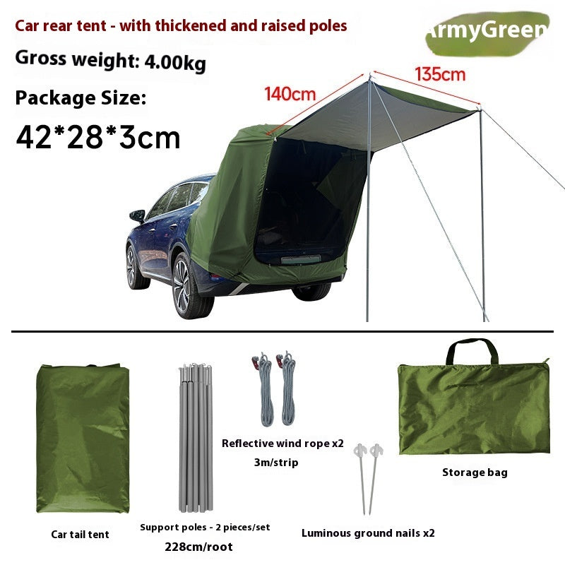 Outdoor Camping Roof Extension Sun-proof Rainproof Rear Tent - EDC Italia