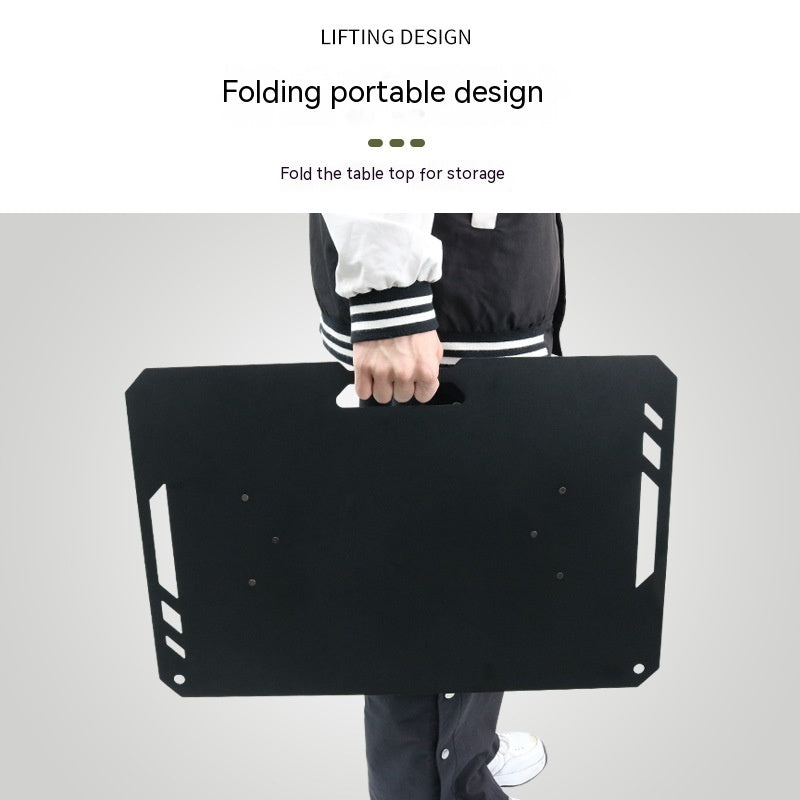Outdoor Camping Blackened Aluminum Plate Folding Table - EDC Italia