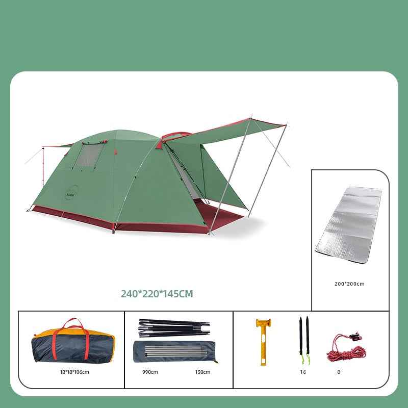 Four Person Outdoor Camping Space Folding And Thickening Tent Rain And Sun Proof Outdoor - EDC Italia