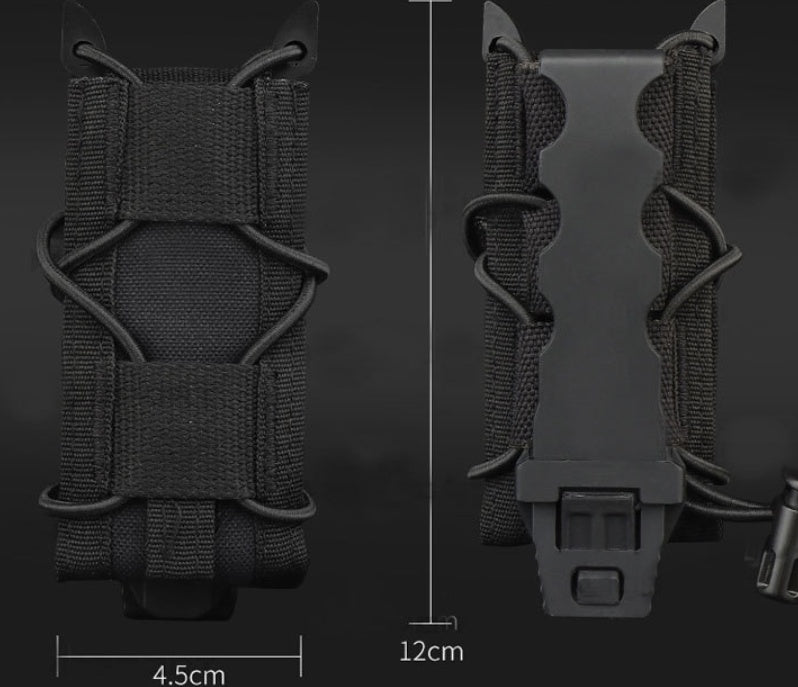 Real CS Tactical 9MM Elastic Functional Outdoor MOLLE Torch Tool Storage Waist Bag