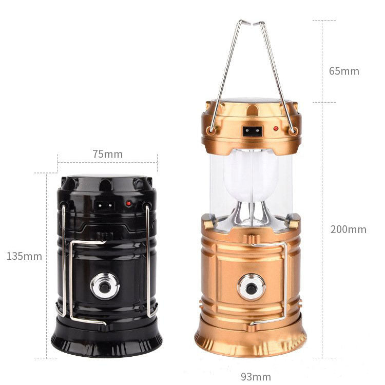 new solar charging type multifunctional telescopic camping lantern lantern outdoor camping tent lamp - EDC Italia