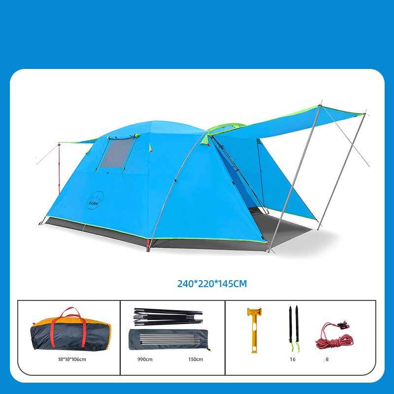 Four Person Outdoor Camping Space Folding And Thickening Tent Rain And Sun Proof Outdoor - EDC Italia