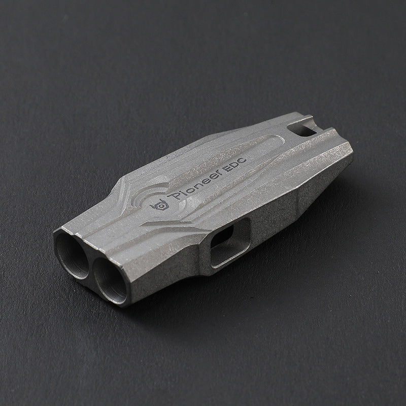 Double Tube Outdoor Survival Referee Training Supplies Metal Titanium Alloy Whistle