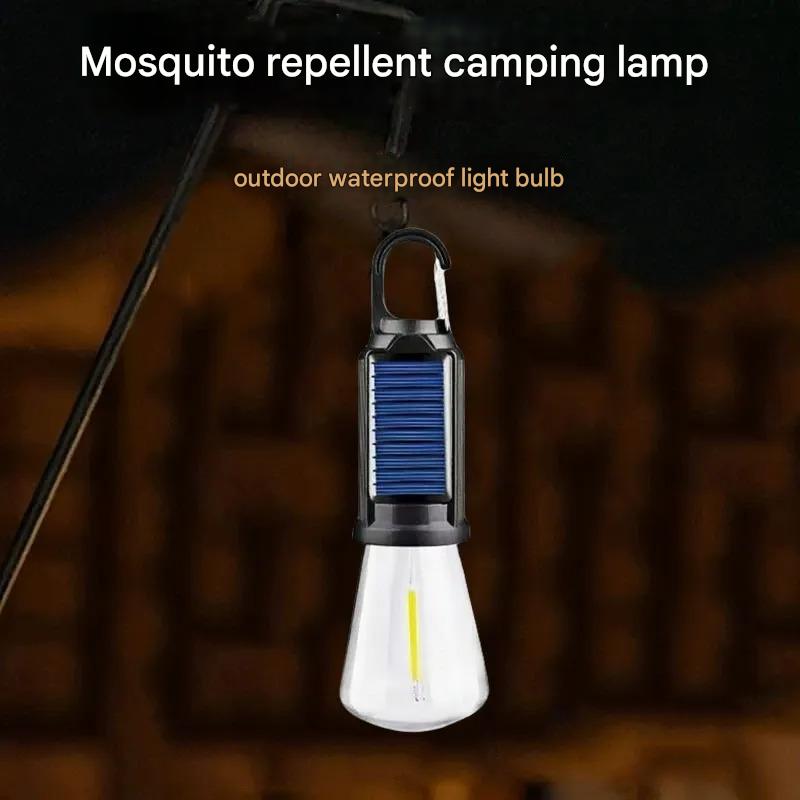 LED Solar Light Camping Emergency Light Bulb Tungsten Filament Light Rechargeable Mosquito Repellent Light Portable Outdoor Lighting Camping - EDC Italia