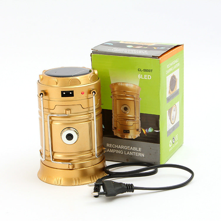 The new flashlight lantern 6LED camping lamp solar camping lamp multi-function portable lamp stage lamp - EDC Italia