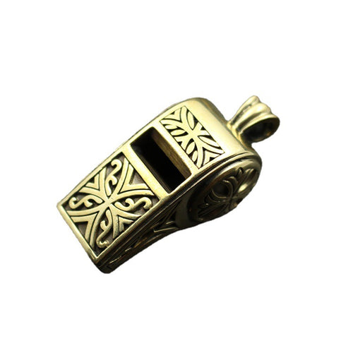 Brass Cross Pattern Whistle Brass Retro Survival Whistle