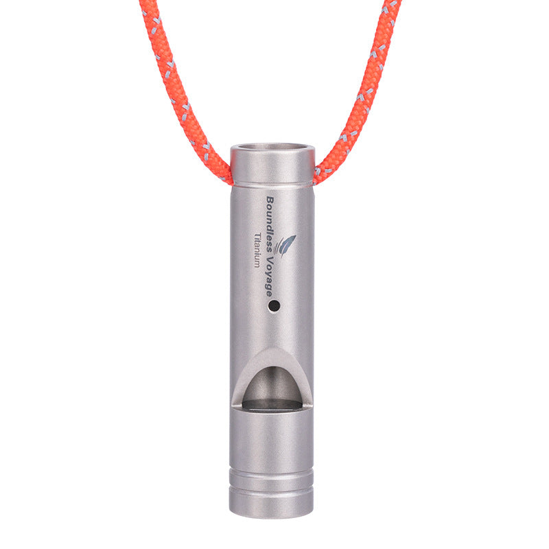 Pure Titanium Outdoor Survival Whistle Portable Ultra-light Sound Transmission