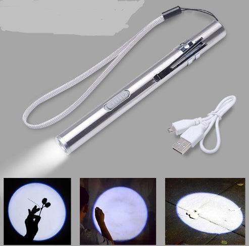 Led mini moon light flashlight USB charging interface portable long-range flashlight