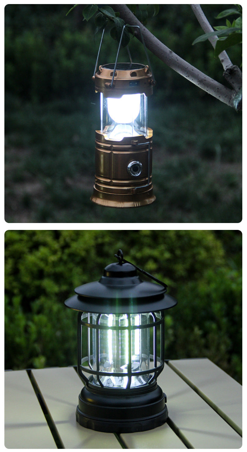 Outdoor Lamp Retro Revolving Lantern Camping Tent Lamp Camping Lamp Rechargeable Portable Lamp Atmosphere Lamp - EDC Italia