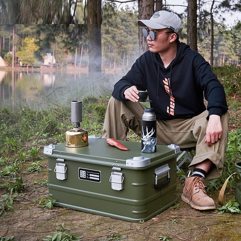 Outdoor Aluminum Alloy Storage Box Camping Metal Portable Vehicle-mounted Wild Camping Equipment - EDC Italia