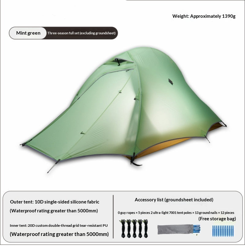 Camping Fishbone Outdoor Hiking Tent Rain- And Wind-resistant Lightweight Silicone-coated Trekking Tent For Cycling - EDC Italia