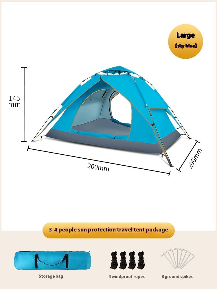 Double-layer Camping 3-4 People Oxford Cloth Camping Tent - EDC Italia