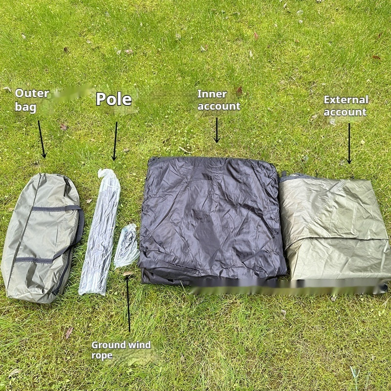 Outdoor Supplies Rain-proof Camping Tent Hand-mounted Double-layer Family Travel Camping Waterproof - EDC Italia