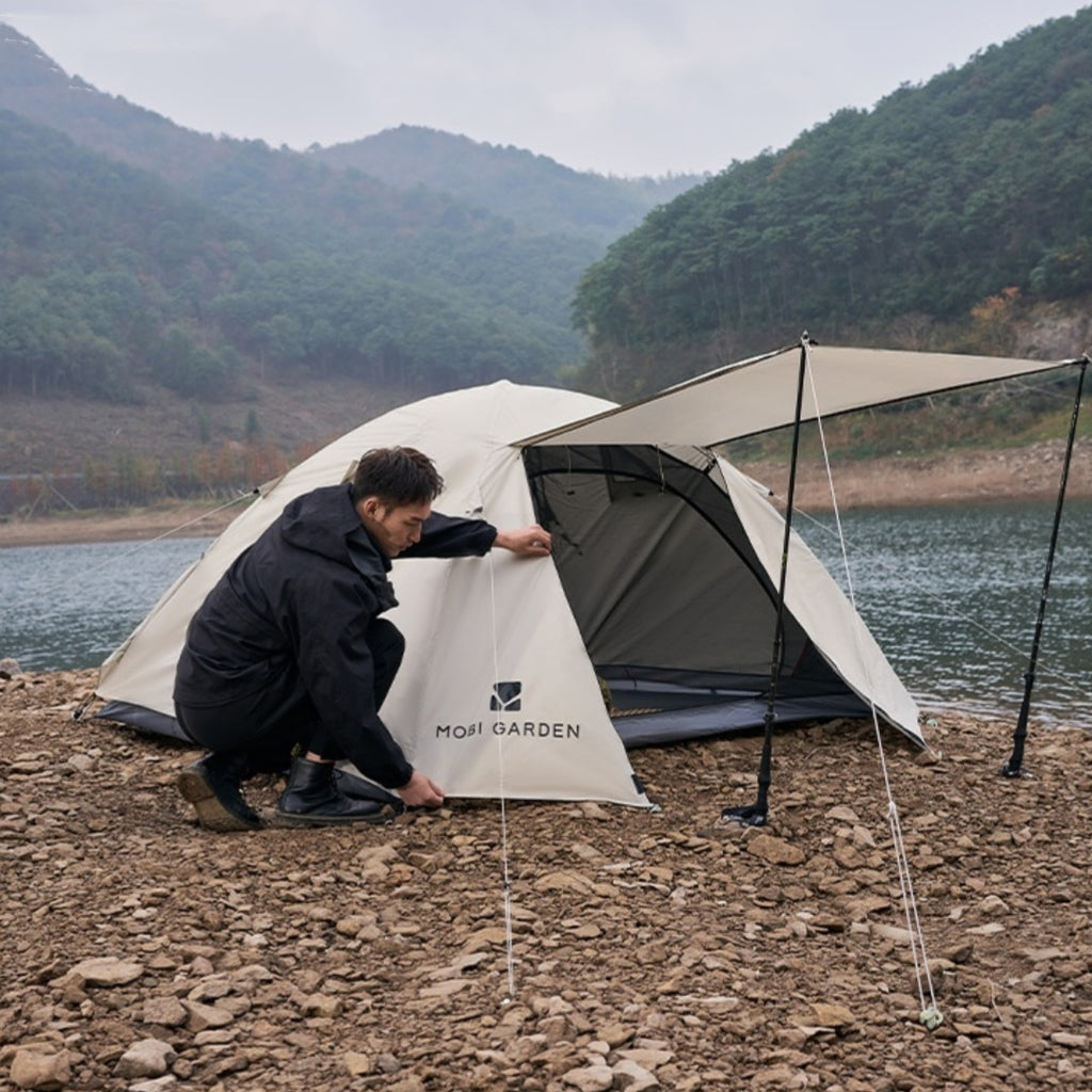 Outdoor Equipment Rain-proof Thickened Camping Three-point Tent Windproof Sunscreen Portable Folding Tent - EDC Italia