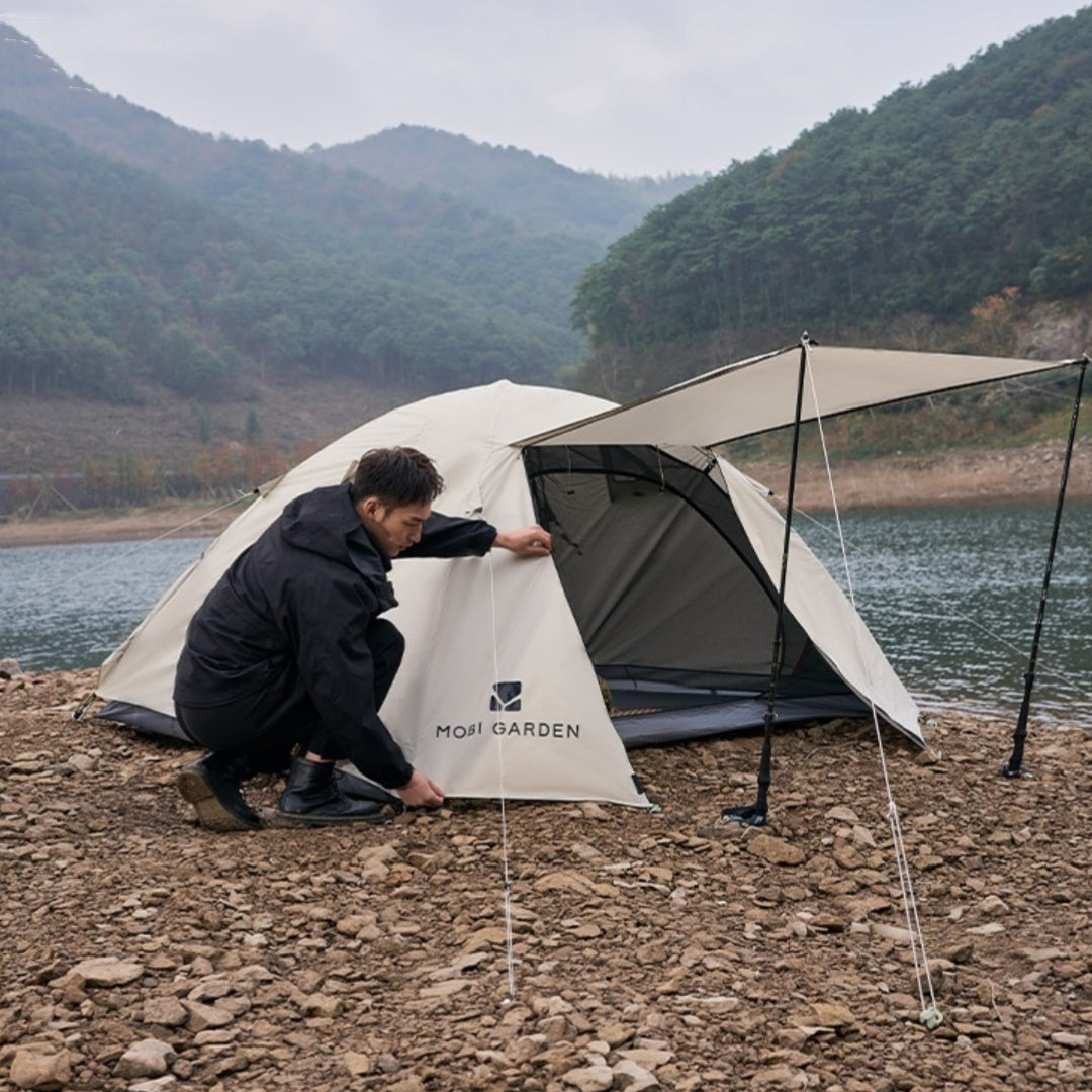 Outdoor Equipment Rain-proof Thickened Camping Three-point Tent Windproof Sunscreen Portable Folding Tent - EDC Italia