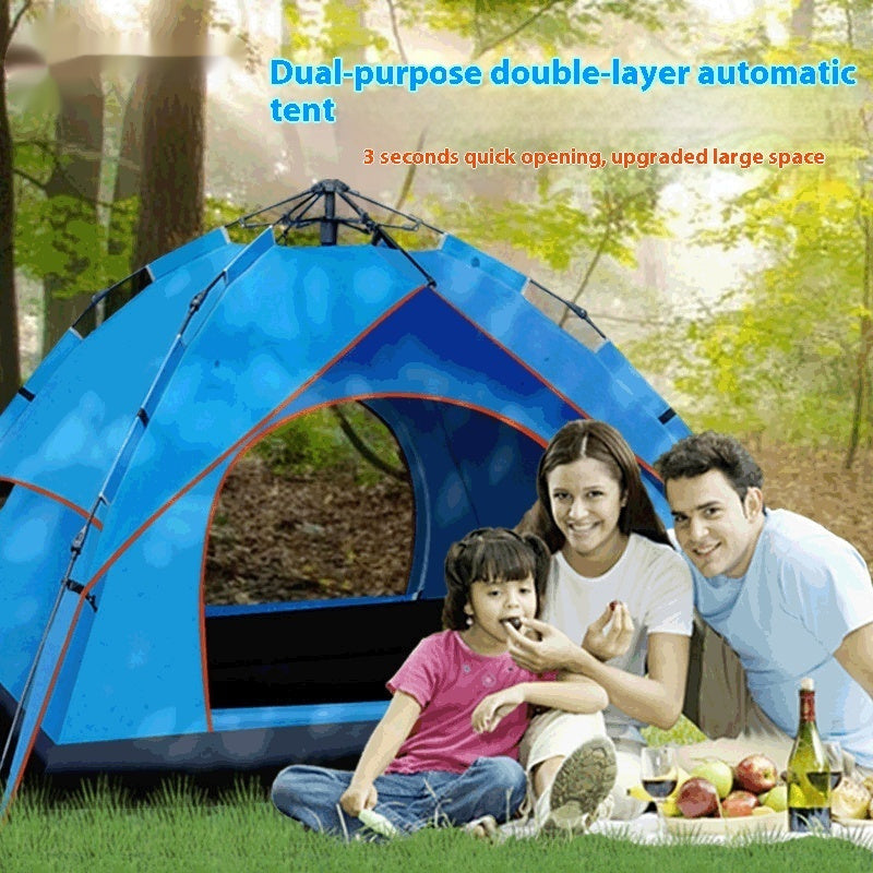 Double-layer Camping 3-4 People Oxford Cloth Camping Tent - EDC Italia