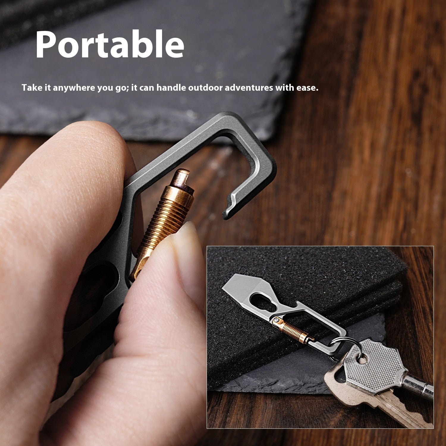 Mini Titanium Alloy Crowbar Keychain Pendant EDC Portable Delivery Tool Bottle Opener